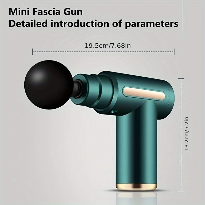 Portable Fascial Massage Gun Electric Percussion Pistol Massager Body Relaxation With LED Touch Screen 4Replaceable Head