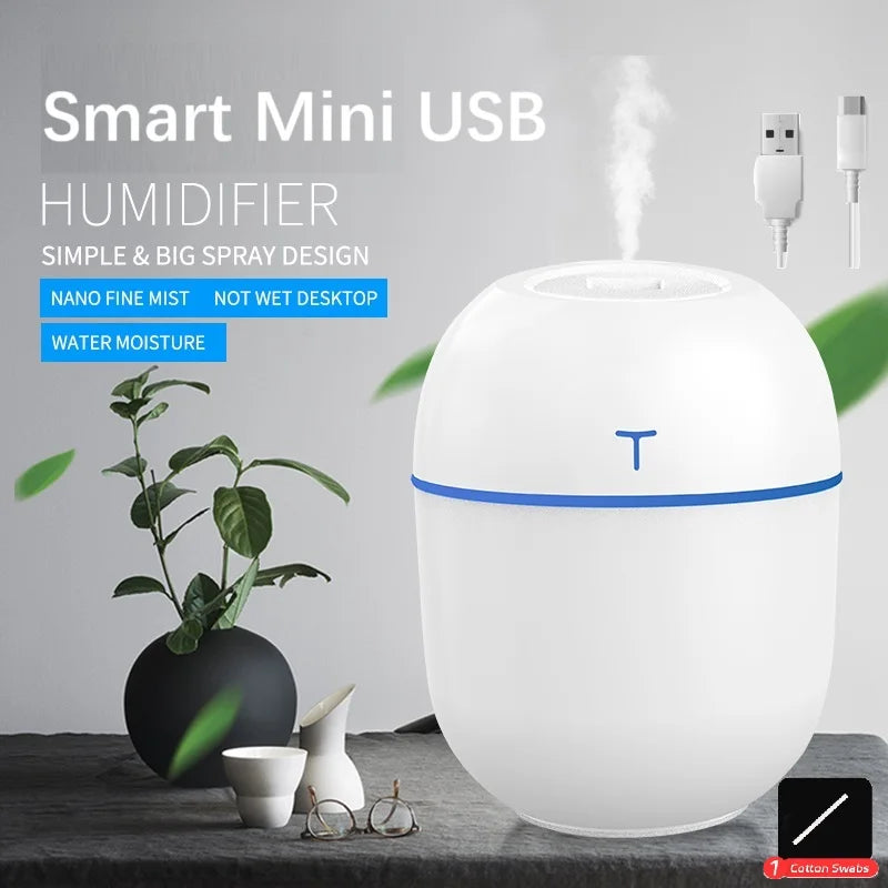 Smart Mini Portable Egg Humidifier 200 ml USB Desktop Indoor Air Atomization Humidifier Household Mute Large Spray Humidifier